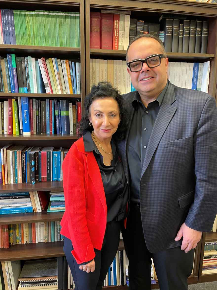 From left: Anastasia Giannakidou, director of the Center for Hellenic Studies at UChicago, and Alexander Pissios, businessman and philanthropist From left: Anastasia Giannakidou, director of the Center for Hellenic Studies at UChicago, and Alexander Pissios, businessman and philanthropist